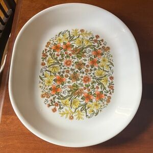 Corelle Vintage Oval Platter Indian Summer Floral 12” x 10”